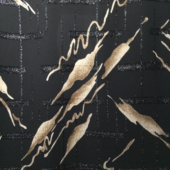 Joseph Ribkoff Womens Open Front Jacket Sz 8 Black Gold Glitter Sheer Sleeve - Picture 5 of 6